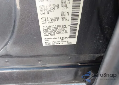 2010 Nissan Titan Se from USA, damaged, VIN 1N6AA0ED1AN314500
